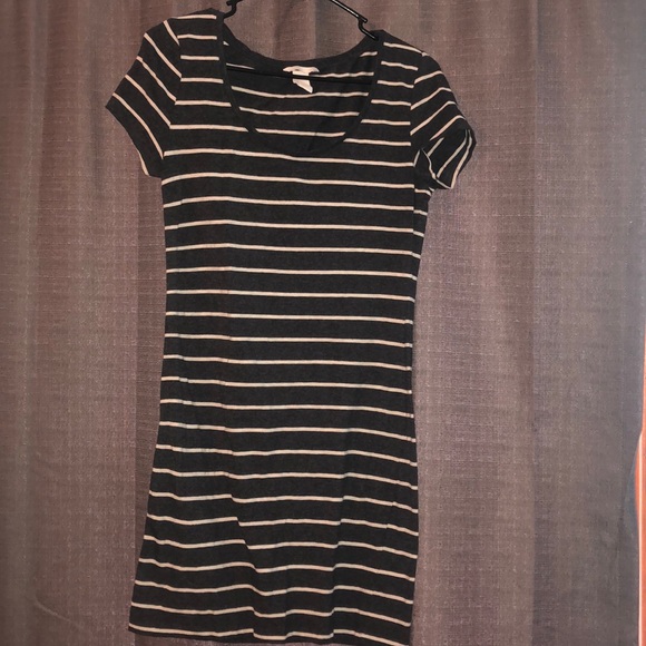 h&m striped bodycon dress